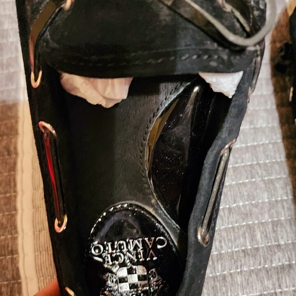 Vicente Camuto Black Flat Shoe Size 6 - Picture 2 of 6